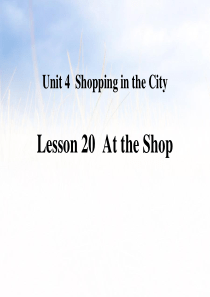 《At the Shop》Shopping in the City PPT教学课件