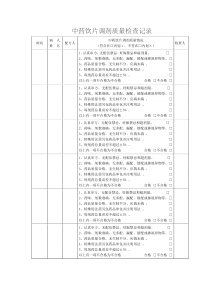 中药饮片调剂质量检查记录