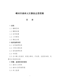 嵊州市森林火灾事故应急预案