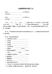 土地使用权转让合同（五）