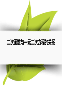 《二次函数与一元二次方程的关系》PPT99