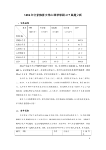 2018年北京体育大学心理学学硕617真题分析