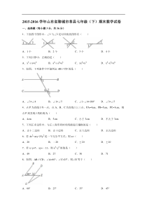 聊城市莘县2015-2016学年七年级下期末数学试卷含答案解析