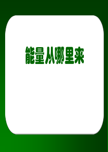 《能量从哪里来》能量与生活PPT课件
