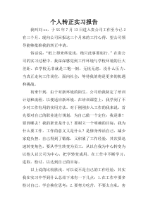 个人转正实习报告