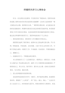 师德师风学习心得体会