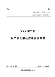 某某加气站应急救援预案(XXXX版)
