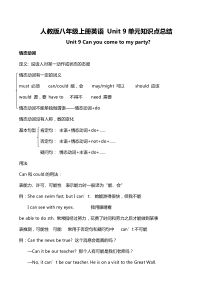 人教版八年级上册英语-Unit-9单元知识点总结