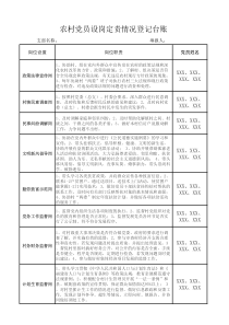 农村党员设岗定责情况登记表