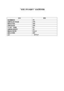 “首届大学生电脑节”活动费用明细