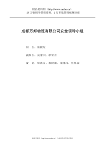 成都XX物流有限公司安全领导小组资料（DOC 59页）