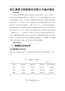 1浙江康恩贝制药股份有限公司财务分析