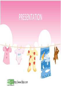 粉红晾衣杆卡通PPT模板