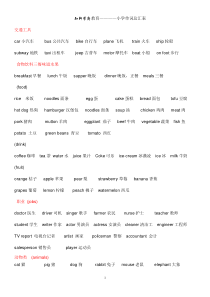 小学英语单词分类汇总