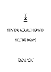 IBO MYP Personal Project