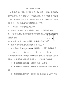 2009年霞山区高二物理竞赛试题