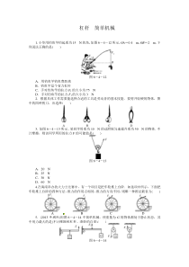 2015中考物理专题训练题 杠杆　简单机械