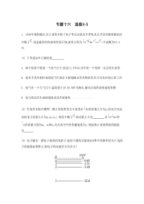 高考物理复习题及答案：专题十六　选修3-5