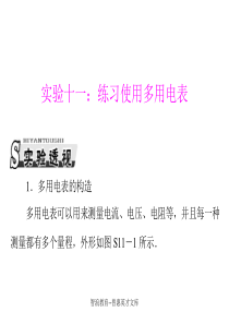 高考物理复习课件 专题八(实验十一：练习使用多用电表)