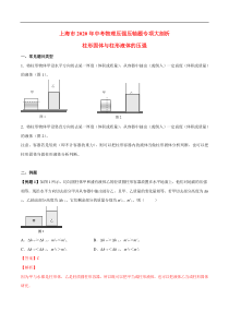 2020年中考物理压强压轴题-- 柱形固体与柱形液体的压强比较
