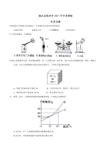 湖北省随州市2017年中考理综（化学部分）试题,含答案