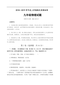 山东省日照市岚山区实验中学2018-2019学年九年级物理上学期期末试题及答案
