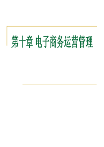 第十章 电子商务运营管理