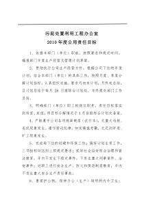 XXXX年 污泥项目部办公室、污泥厂 责任目标(草案)