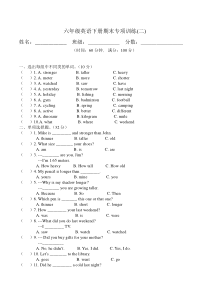 2017年PEP六年级下册英语专项训练2