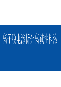 离子膜电渗析分离碱性料液研究论文答辩完整版PPT模板