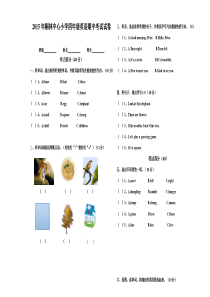 桐林中心小学湘少版四年级英语上册期中考试试卷