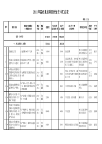 XXXX年省市重点项目计划安排汇总表