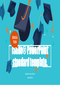 几何碎片博士帽时尚卡通论文答辩ppt模板