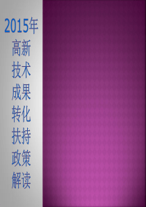 XXXX年高转项目政策讲解-上海冠崇