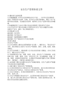 安全生产管理体系文件