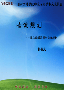物流规划整体规划原则和信息规划