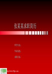 红色个人求职简历PPT模板