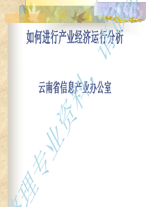 《如何进行产业经济运行分析》