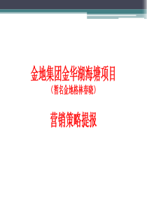 X年金地集团金华湖海塘项目(暂名金地格林春晓)营销