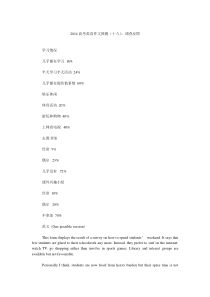 2014高考英语作文预测(十八)调查反馈
