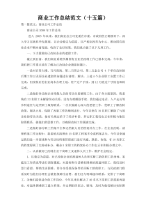 商业工作总结范文（十五篇）