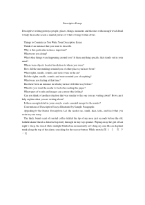 Descriptive Essays
