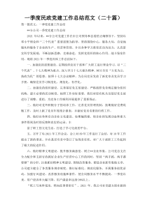 一季度民政党建工作总结范文（二十篇）