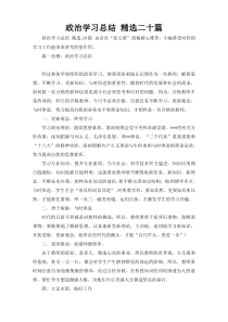 政治学习总结 精选二十篇