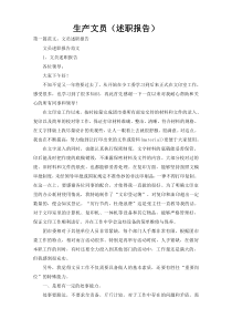 生产文员（述职报告）