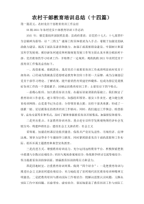 农村干部教育培训总结（十四篇）