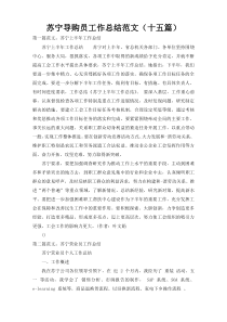 苏宁导购员工作总结范文（十五篇）