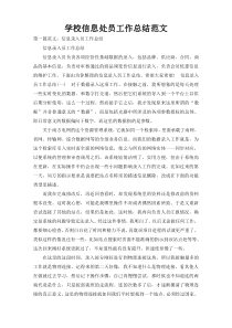 学校信息处员工作总结范文