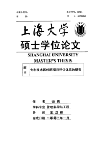 专利技术再创新项目评估体系的研究