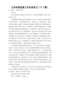 公安信通党建工作总结范文（十二篇）